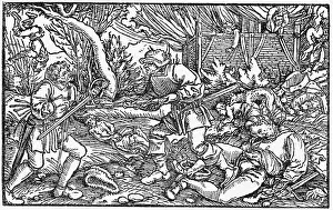 Landsknechts: military, Landsknechts, looting and burning a