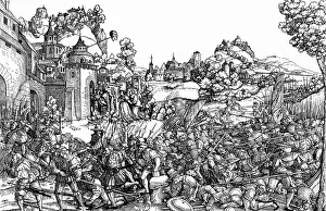 Holofernes: military, landsknechts repelling an excursion