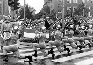 Schoneberg: Military parade in Berlin Schoneberg