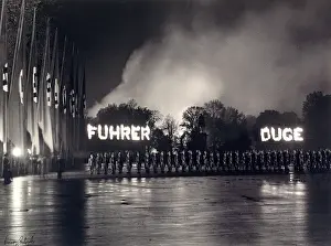 Cascine: Military parade with burning banners