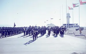 The British Caribbean History Collection: Military parade for King Hussein of Jordan, Salalah airport