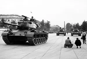 Konigsplatz: US military parade at Konigsplatz in Munich