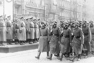 Wenceslas: Military parade at Wenceslas Square, 1940