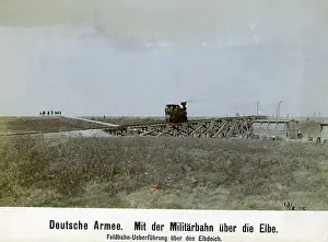 Dyke: Military railway across the Elbe, 1904