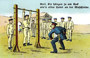 Shouted: military, soldiers, drill on the barrack yard