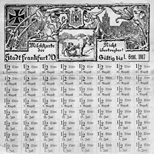 Ration: Milk ration card from Frankfurt an der Oder, 1917