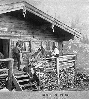 Withstand: Milkmaid on mountain farm in Upper Bavaria