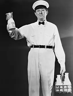 Milkmen: Milkman with a bottle of milk