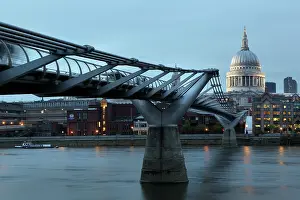 Bankside: Millenium Bridge and St Paul's Cathedral, London, UK