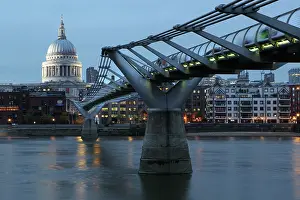 Bankside: Millenium Bridge and St Paul's Cathedral, London, UK