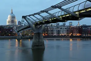 Bankside: Millenium Bridge and St Paul's Cathedral, London, UK