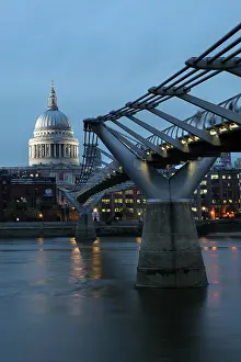 Bankside: Millenium Bridge and St Paul's Cathedral, London, UK