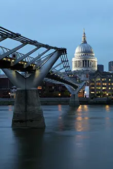 Bankside: Millenium Bridge and St Paul's Cathedral, London, UK