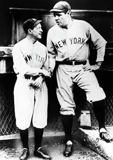 Teammates: Miller Huggins, and Babe Ruth, circa early ?