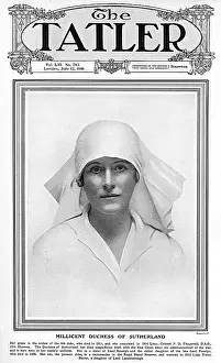 Millicent: Millicent, Duchess of Sutherland as a nurse, Tatler cover, W