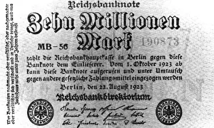 Inflation: Ten million Mark note, 1923