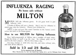Preventative: Milton influenza advertisement, 1919