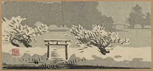 Torii: Mimeguri Shrine in snow