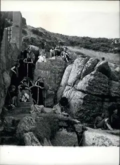 Cues: Minack Theatre, Cornwall, cast of Iphigenia in Tauris