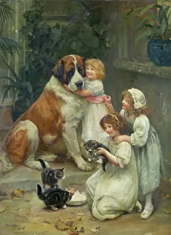 Elsley: Never Mind ' St Bernard dog with children