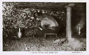 Coalmining: Miner at work within the Great Harwood Colliery