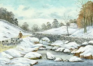Wharfedale: Miners Bridge, Upper-Wharfedale ' snow