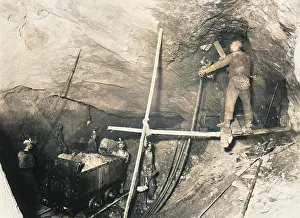Mary Evans Library Of Congress (l&l): Miners loading a mine car in a coal mine in America
