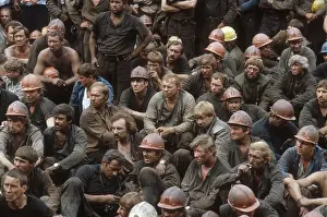 Prokopyevsk: Miners on strike in Prokopyevsk, 1989