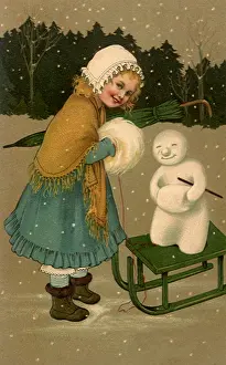 Muffler: Mini-Snowman on Sled