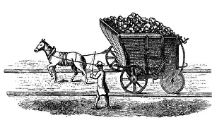 Wagonway: mining, coal, transporting coal on wooden rails