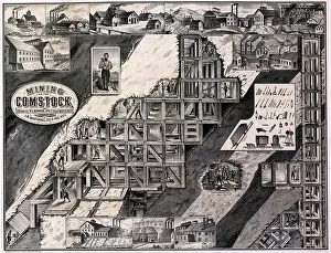 Lode: Mining on the Comstock, cutaway of hillside ?