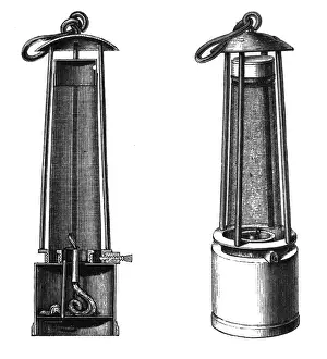 Humphry: mining, equipment, safety lamp (Davy Lamp), developed