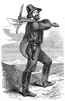 1853: Mining prospector in the Californian gold fields