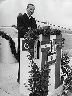 Rostrums: Minister Kurt Waldheim is delivering