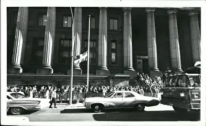 Extremists: Minister Pierre Laporte lying in state, Montreal, Canada