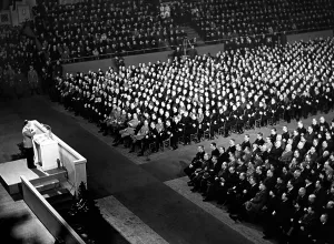 Armbands: Minister of Propaganda Goebbels giving a speech