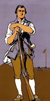 Minuteman: A Minute-man. Detail of a World War I recruitment ?