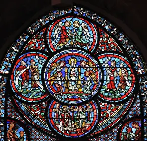 Lorin: Miracles of Our Lady stained glass window, Chartres