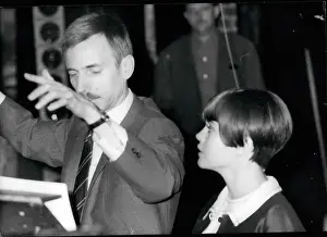 Piaf: Mireille Mathieu and Paul Mauriat rhearsing for show, Paris