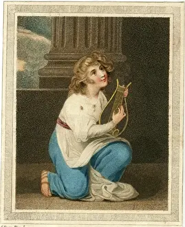 Lute: Miriam playing a lute