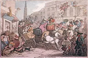 Scaffolding: Miseries of London by Rowlandson