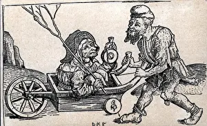 Adversity: misery / adversity, beggars, beggar pushing his