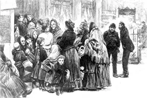 Adversity: misery / adversity, people waiting in a queue