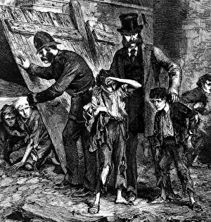 Hovel: misery / adversity, poverty, police picking up