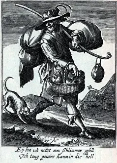Adversity: misery / adversity, tramp, copper engraving by