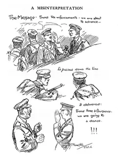 Frampton: A Misinterpretation by C. Frampton, WW1 cartoon
