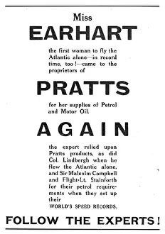 Miss Earhart Chose Pratts Aviation