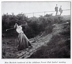 Ashdown: Miss Macbeth golfing at Ashdown Forest