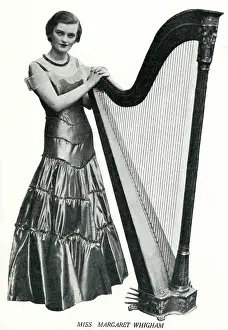 Sweeny: Miss Margaret Whigham with her harp