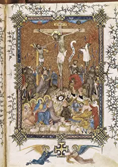 Hagiography: Missal with scene of the Crucifixion. School of